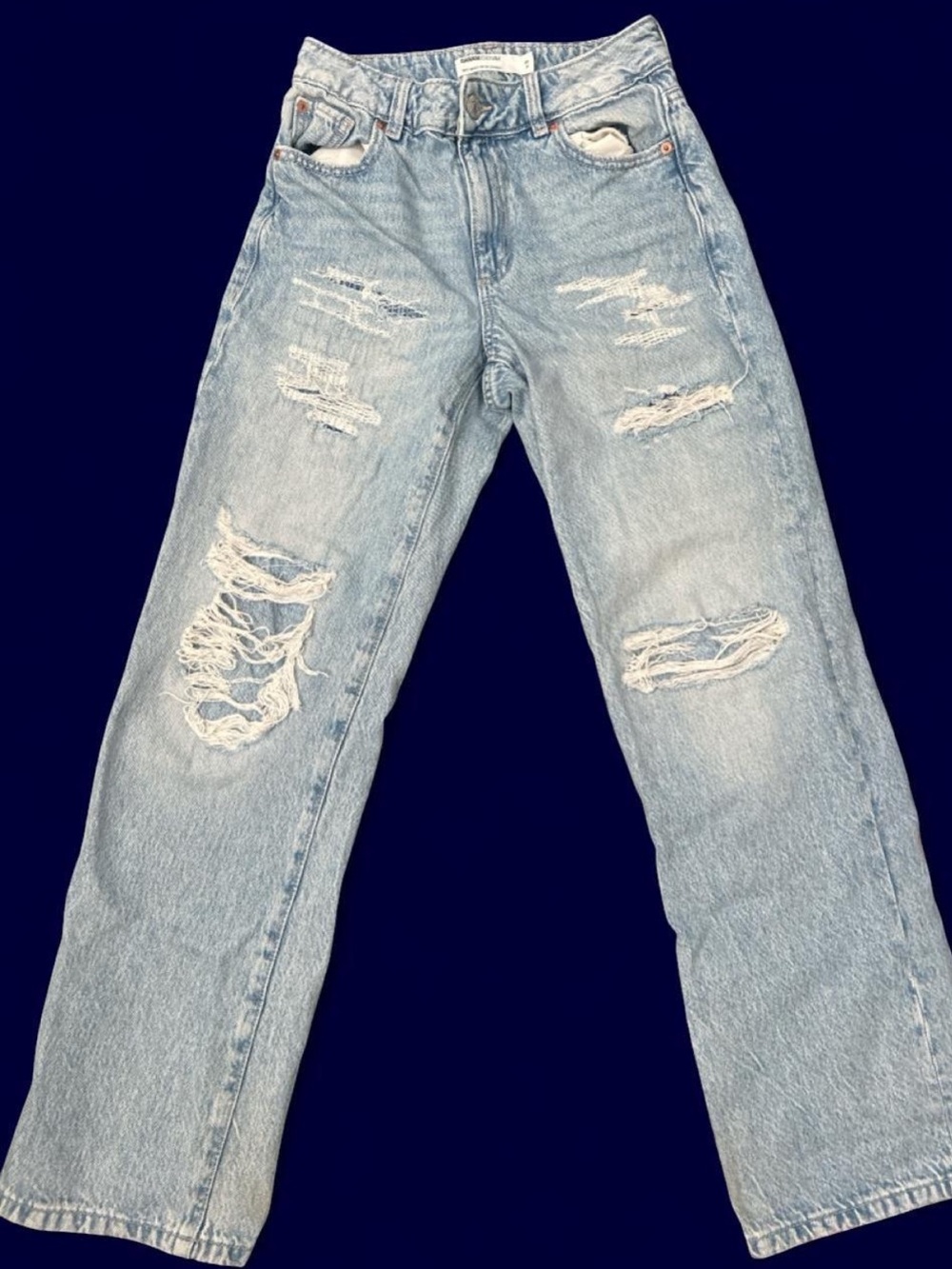 Garage Light Blue Distressed Women's Straight-Leg Jeans